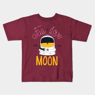 Fall in Love on the Moon Kids T-Shirt